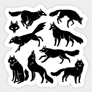 Black Wolves illustration Sticker